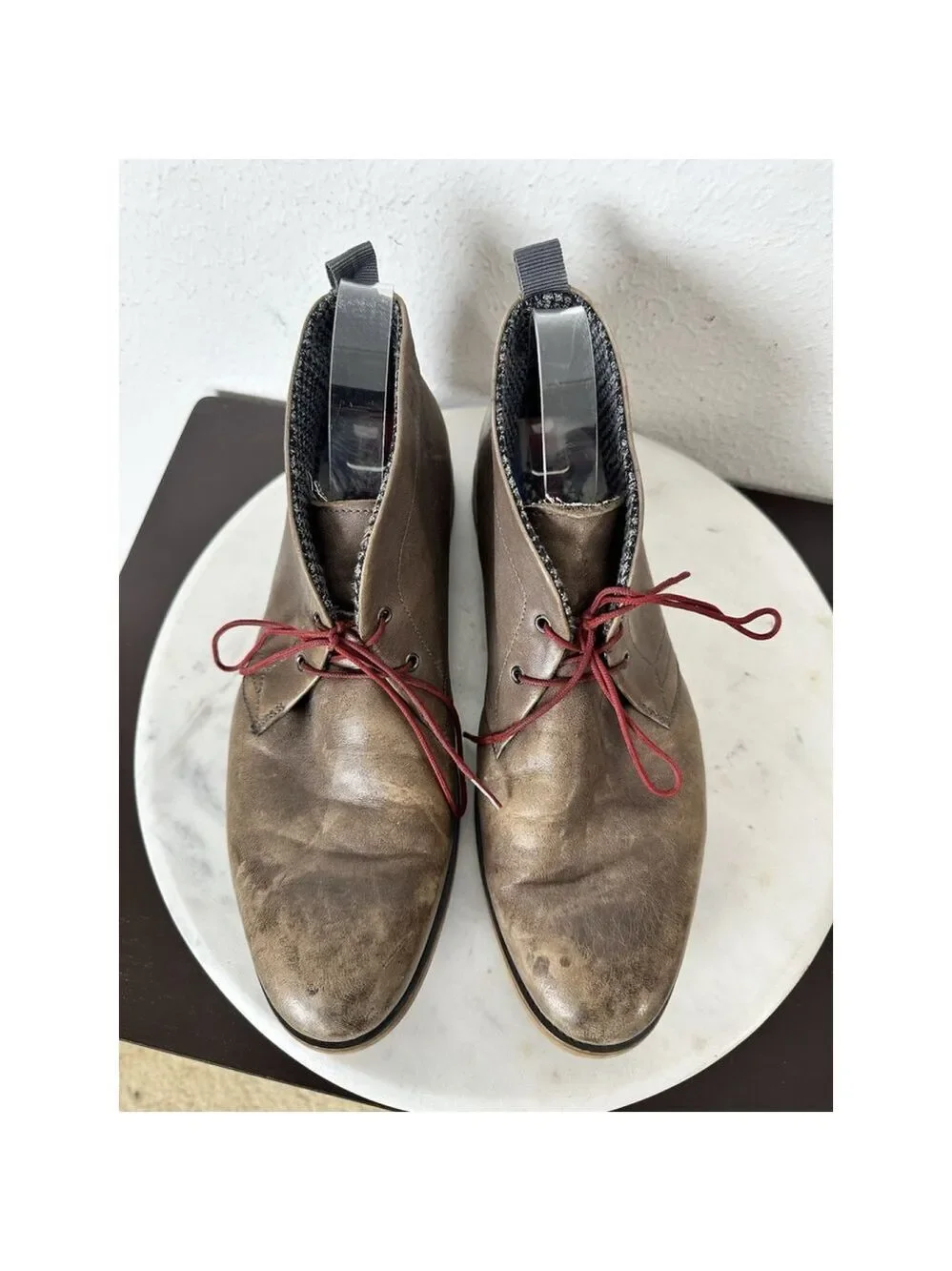English Laundry Sheffield Chukka Boots Brown Size 9 Leather Mens Distressed